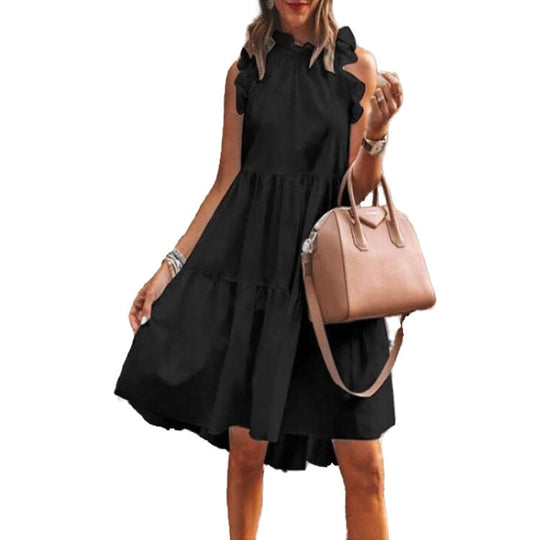 Damen Detailreiches Trägerkleid mit Rüschen EB