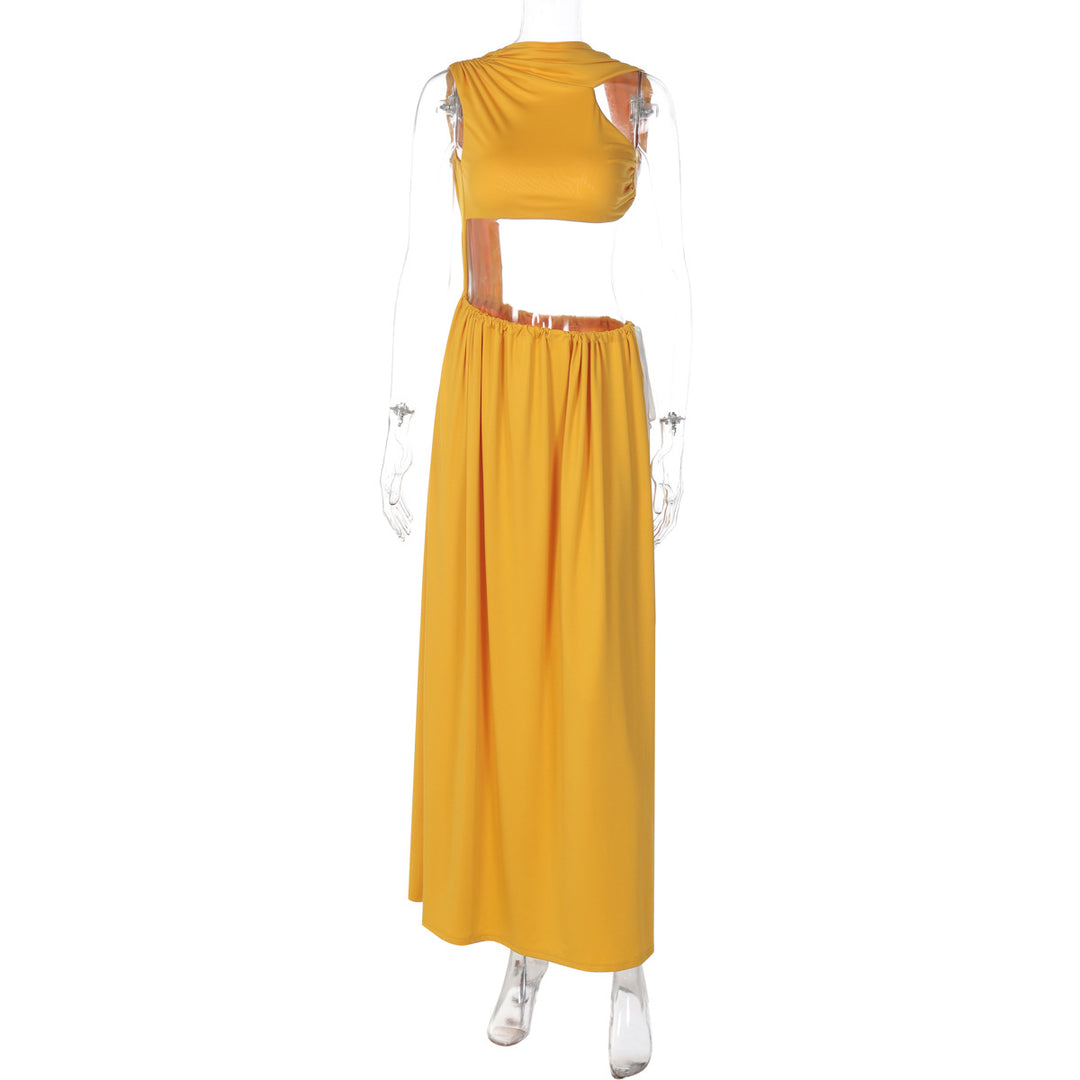 Damen Elegantes Maxikleid mit raffiniertem Cut-Out-Design und fließendem Schnitt EB