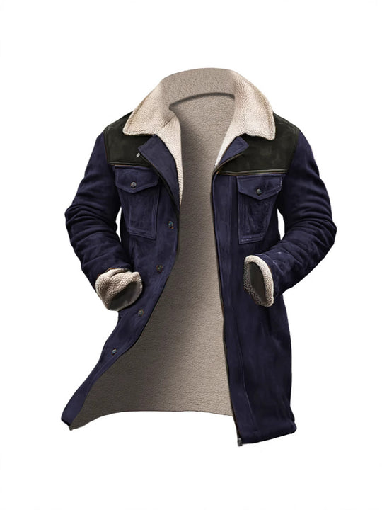Herren verspielt schicke Wildlederjacke mit warmem Fleecefutter EB
