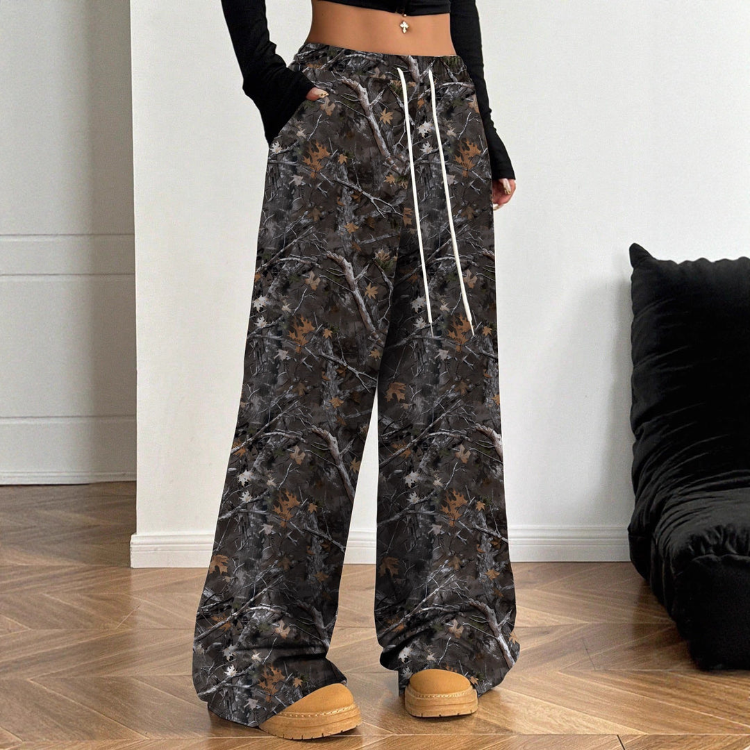 Damen Cargohosen mit hohem Bund und Allover-Muster EB