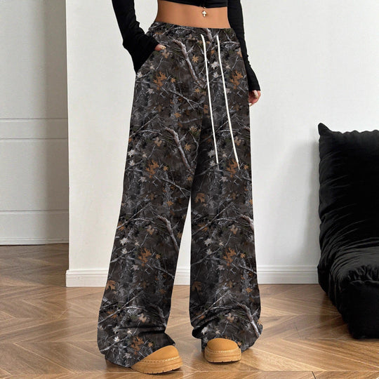 Damen Cargohosen mit hohem Bund und Allover-Muster EB
