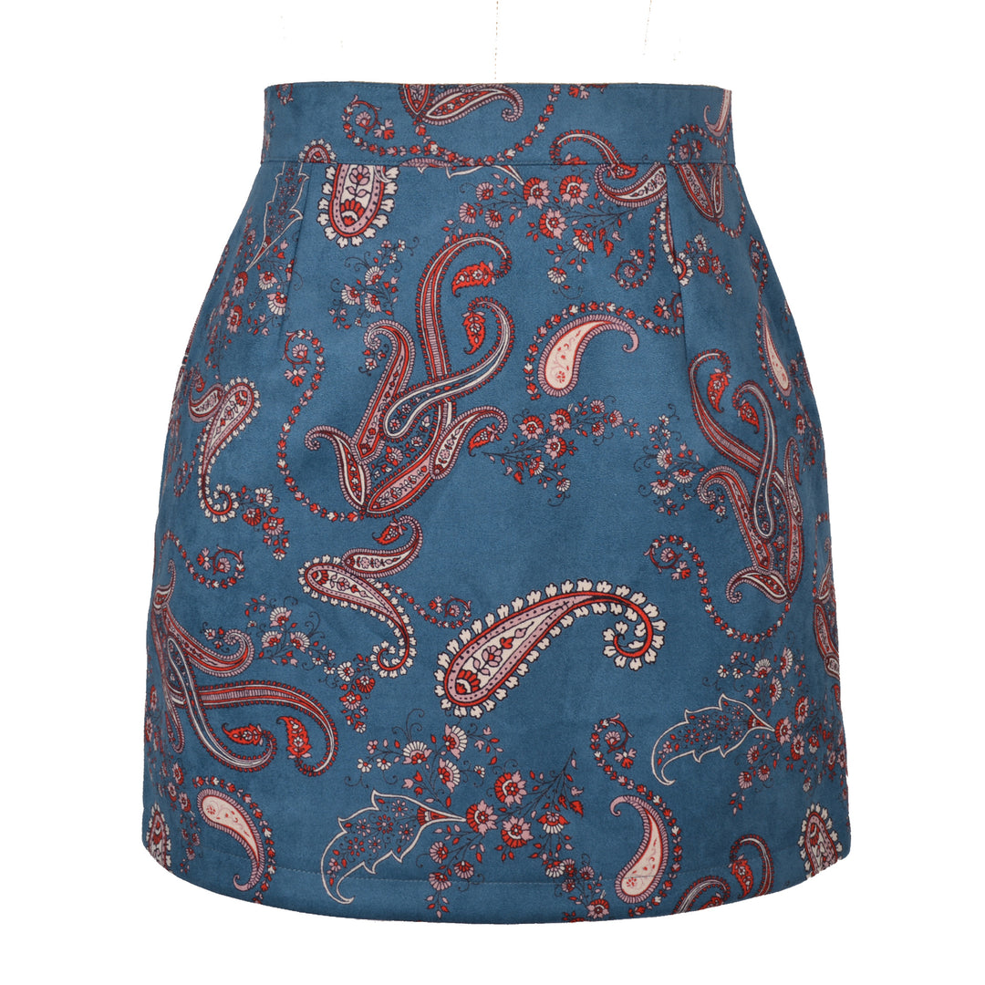 Damen Minirock mit Paisleymuster und hohem Schnitt EB