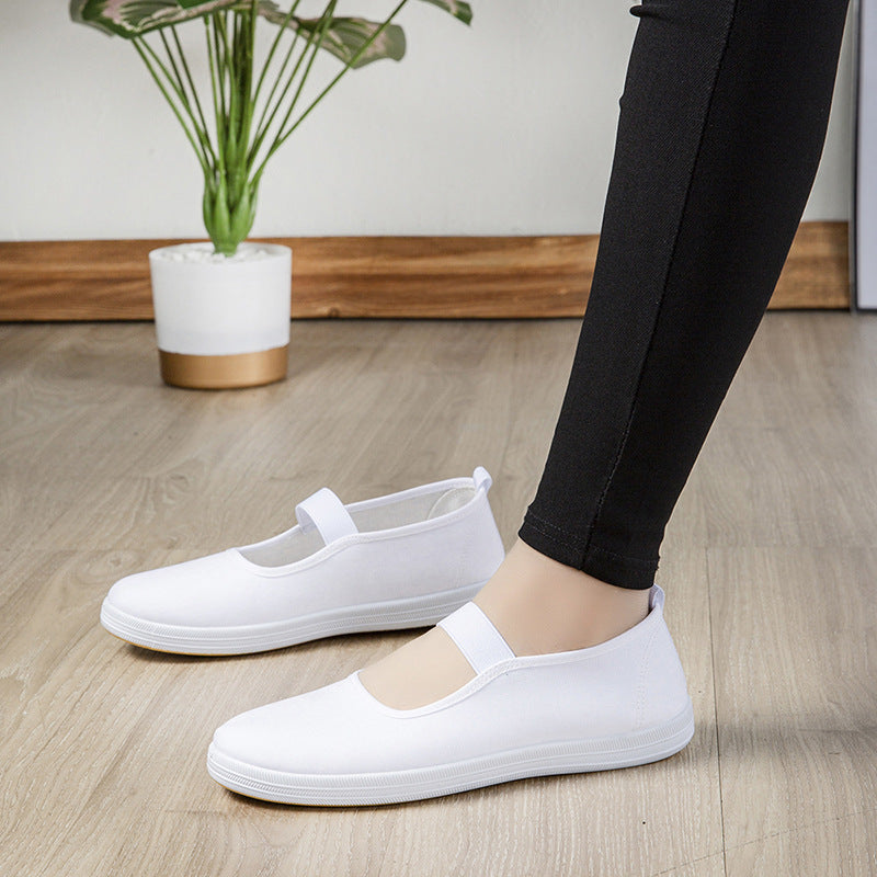 Damen Bequeme Stoffschuhe mit elastischem Riemen EB