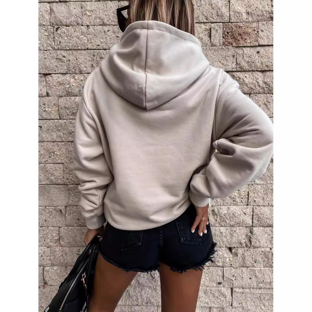 Damen Kapuzenpullover mit weichem Fleece-Innenfutter und lässigem Schnitt EB