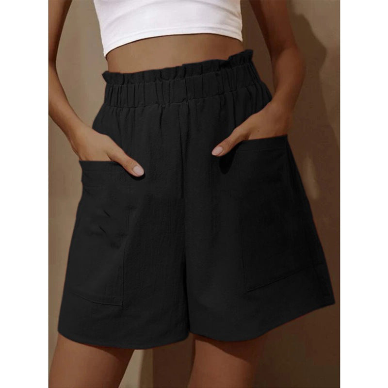 Damen Baumwollshorts mit elastischem Bund und praktischen Taschen EB