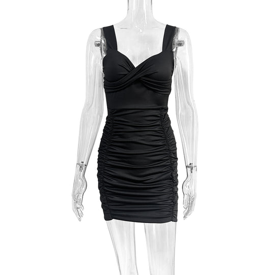 Damen figurbetontes Wickelkleid mit elegantem Rüschen-Design EB
