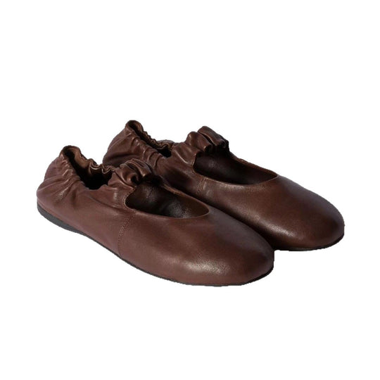 Damen bequeme Ballerinas mit elastischem Riemen und geschmeidiger Lederoberfläche EB
