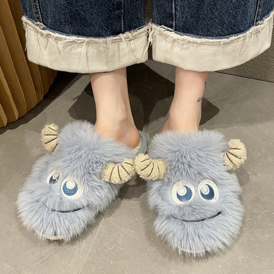 Damen Flauschige Hausschuhe mit tierischem Design EB