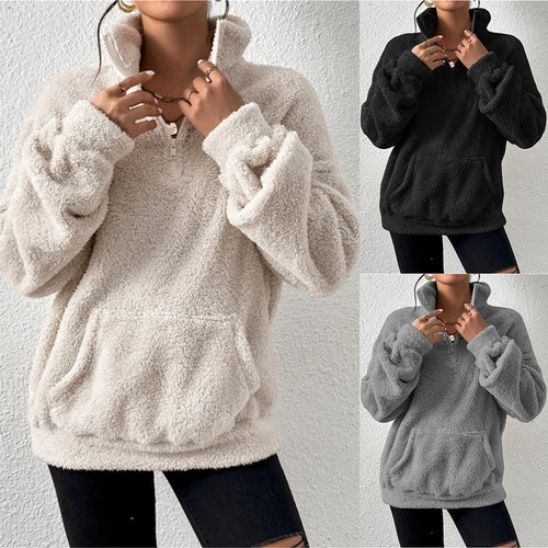 Damen kuscheliger Fleece-Pullover EB