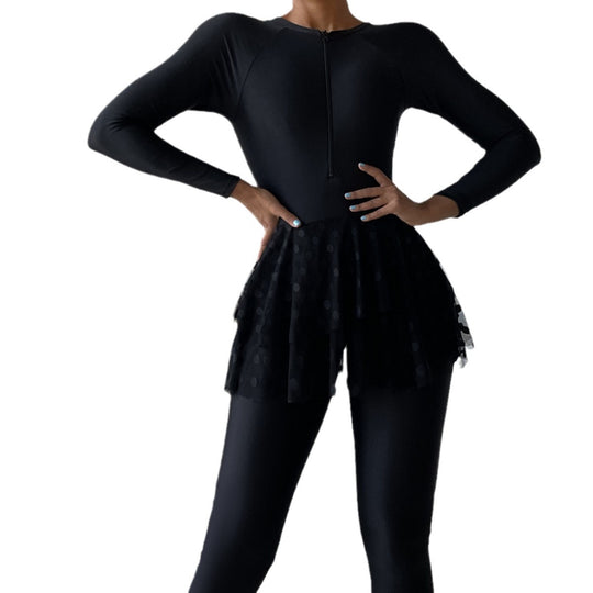 Damen Sportlicher Schwimmanzug mit schwingendem Rock EB