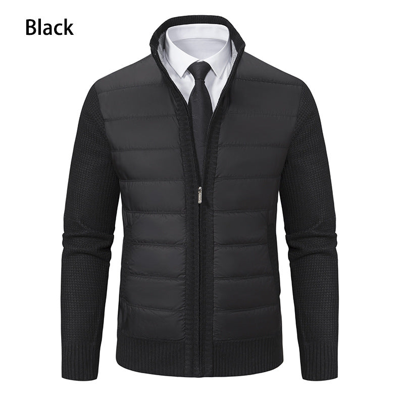 Herren gefütterte Übergangsjacke mit hohem Kragen und strukturiertem Design EB