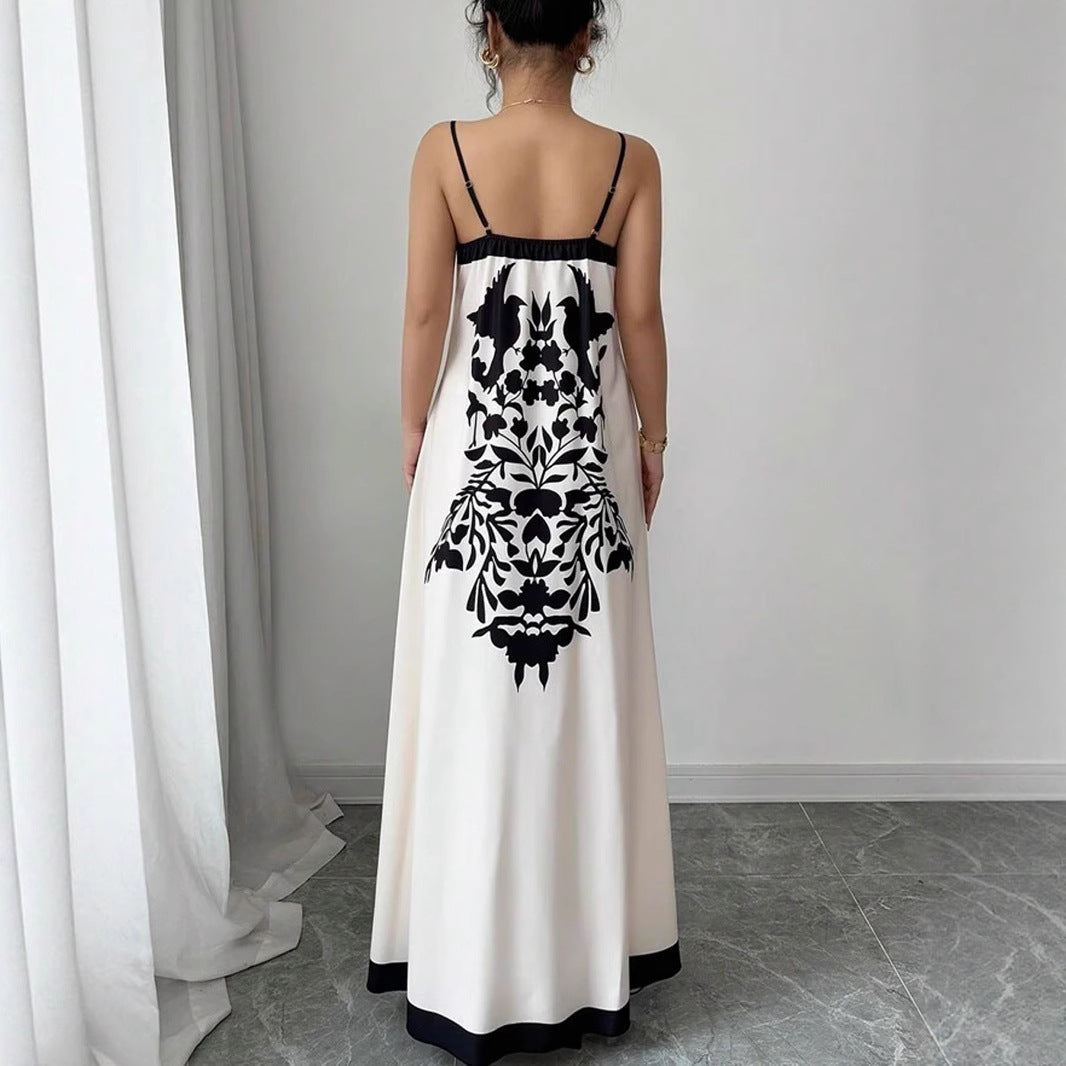 Damen Maxikleid mit floralem Design und seitlichen Schlitzen EB