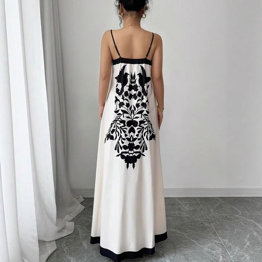 Damen Maxikleid mit floralem Design und seitlichen Schlitzen EB