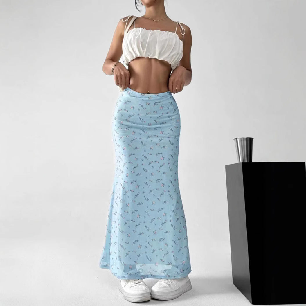 Damen Maxirock mit floralem Muster und luftiger Passform EB