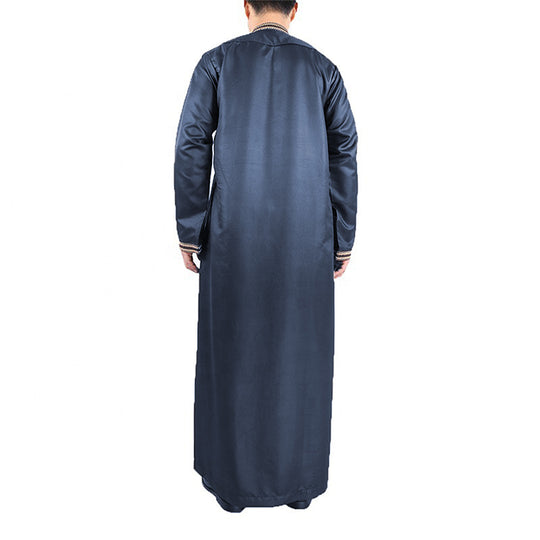 Herren traditionelles Langgewand mit dekorativer Stickerei und eleganter Knopfleiste EB