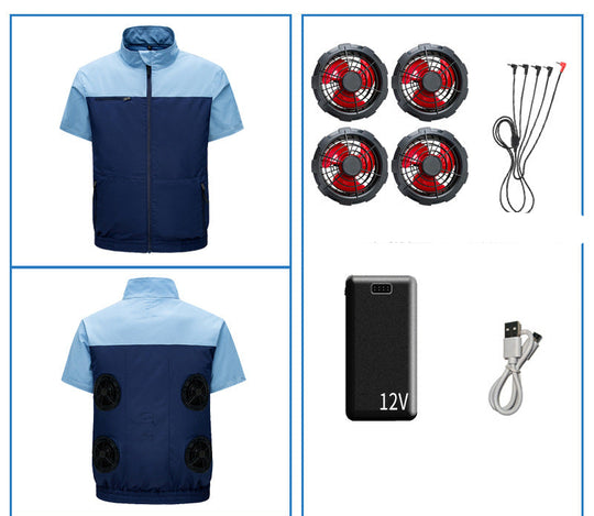 Unisex nan Niederspannungs Lüfter-Set für Kühljacken mit drei kompakten Ventilatoren und Y-Anschluss R&B