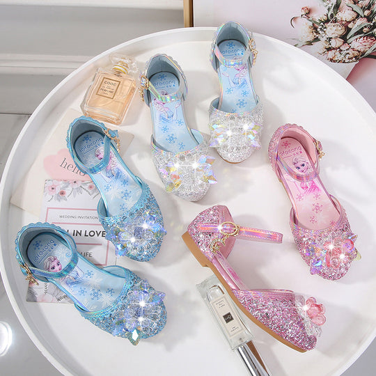 Mädchen Glitzernde Ballerinas mit Blumenapplikationen EB