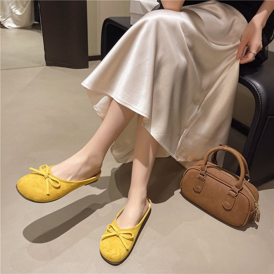 Damen elegante Mules mit dekorativem Schleifenakzent EB