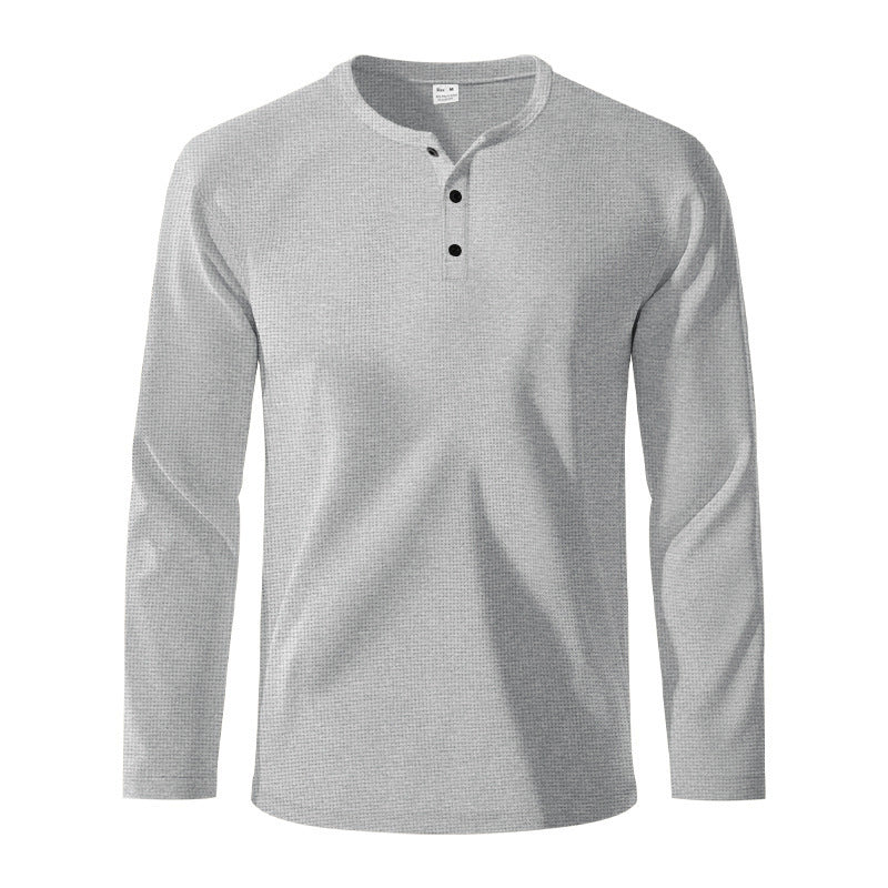 Herren Langarm-Henley-Shirt aus atmungsaktivem Strukturstoff EB