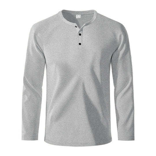 Herren Langarm-Henley-Shirt aus atmungsaktivem Strukturstoff EB