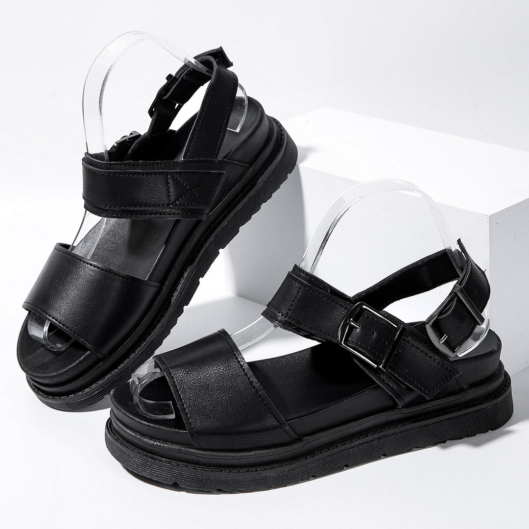 Damen Trendige Komfort-Sandalen mit verstellbarem Riemen und rutschfester Sohle EB