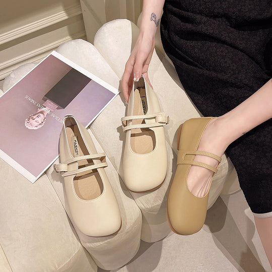 Damen Ballerinas mit verstellbarem Riemen und weichem Innenfutter EB