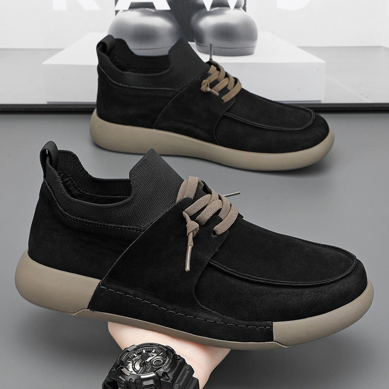 Damen Freizeit-Sneaker mit weichem Nubukleder und elastischem Kragen EB