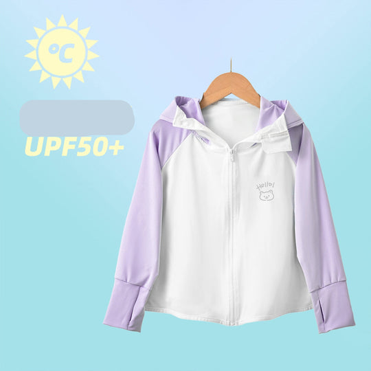 Damen leichte Sportjacke mit Kapuze und dezentem Motiv EB