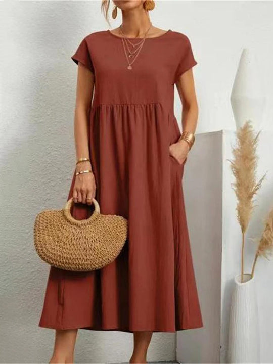 Damen Maxikleid aus leichtem, luftdurchlässigem Stoff EB