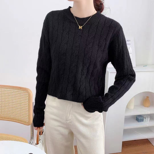 Damen Grobstrickpullover mit strukturiertem Muster und lässigem Schnitt EB