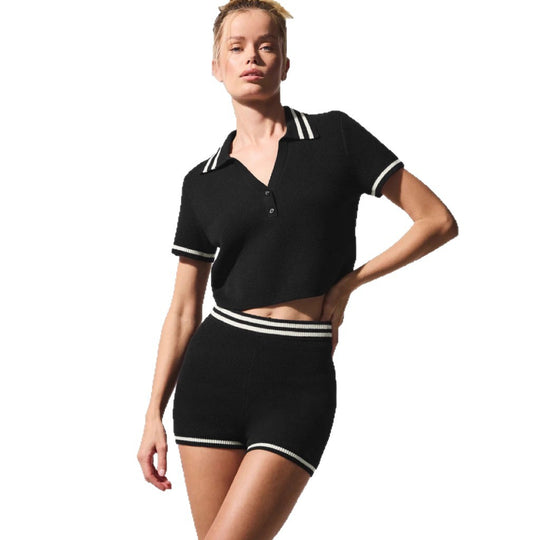 Damen Strickset mit kurzem Oberteil und sportlichem Schnitt EB