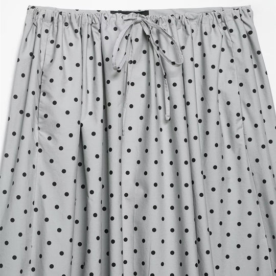 Damen Midi-Rock mit verspieltem Punkte-Design und elastischem Taillenzug EB