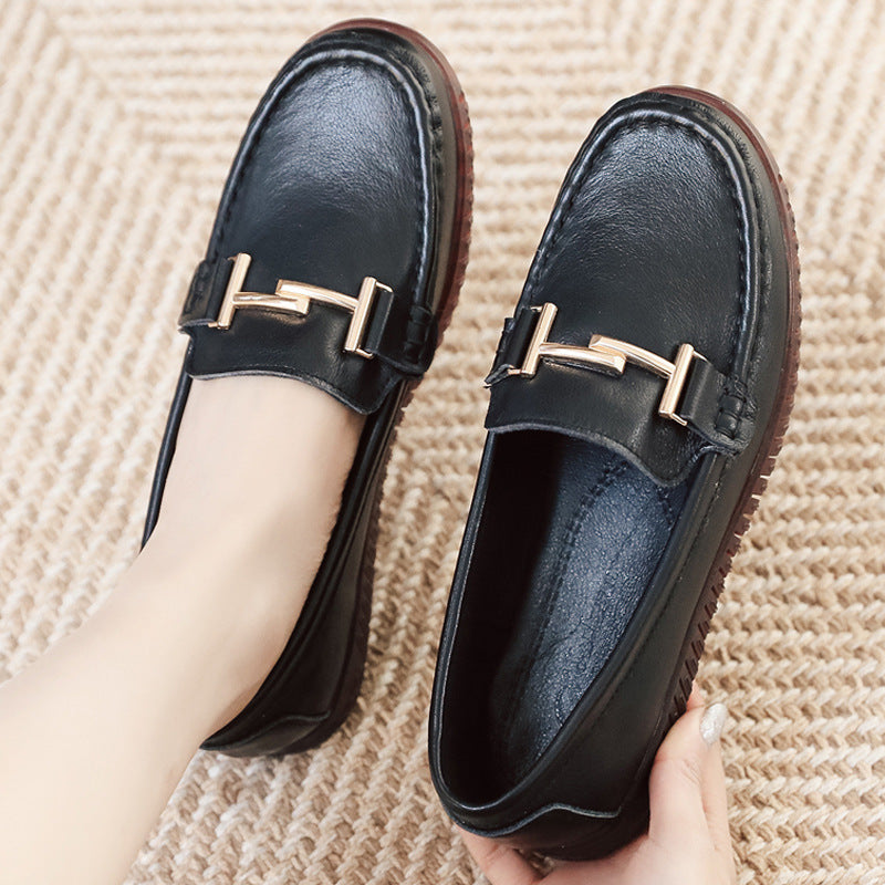 Damen Elegante Mokassins mit modischen Schnallendetails und bequemer Sohle EB