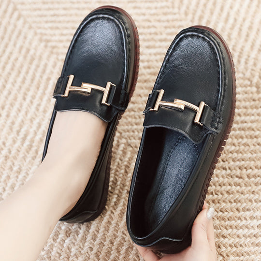 Damen Elegante Mokassins mit modischen Schnallendetails und bequemer Sohle EB