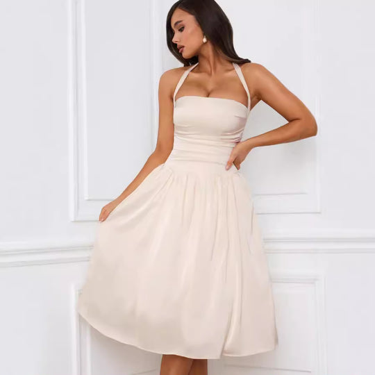Damen Elegantes Cocktailkleid mit atmungsaktivem Obermaterial und verführerischem Schlitz EB