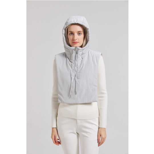 Damen Kapuzenweste mit hohem Kragen und verstellbarem Saum EB