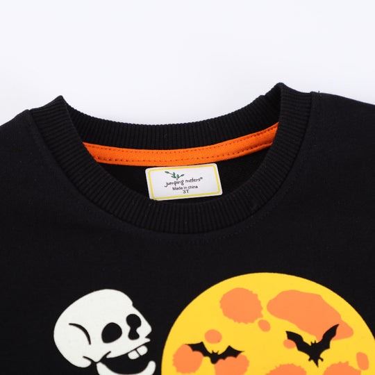 Jungen Sweatshirt mit gruseligem Skelett-Motiv EB
