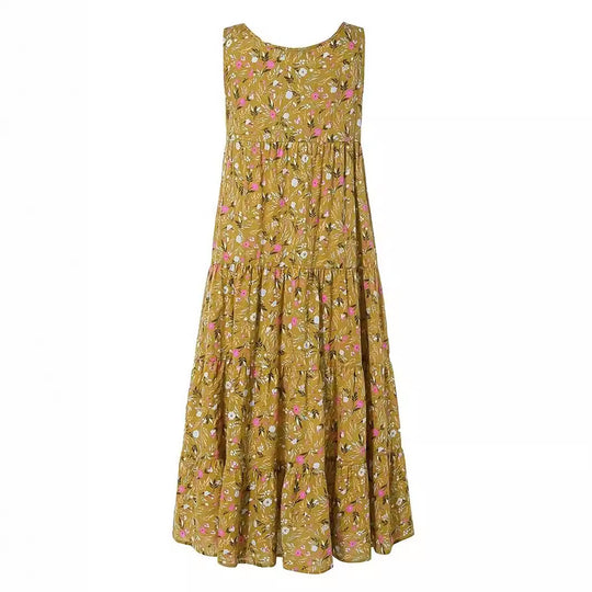Damen Langes Freizeitkleid mit floralem Design EB
