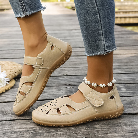 Damen Komfortable und atmungsaktive Sandaletten mit verstellbarem Klettverschluss EB