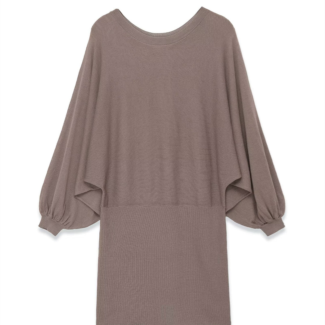 Damen luftiges Kleid mit weitem Schnitt und eleganten Puffärmeln EB
