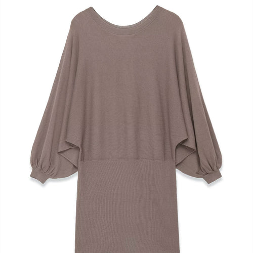 Damen luftiges Kleid mit weitem Schnitt und eleganten Puffärmeln EB