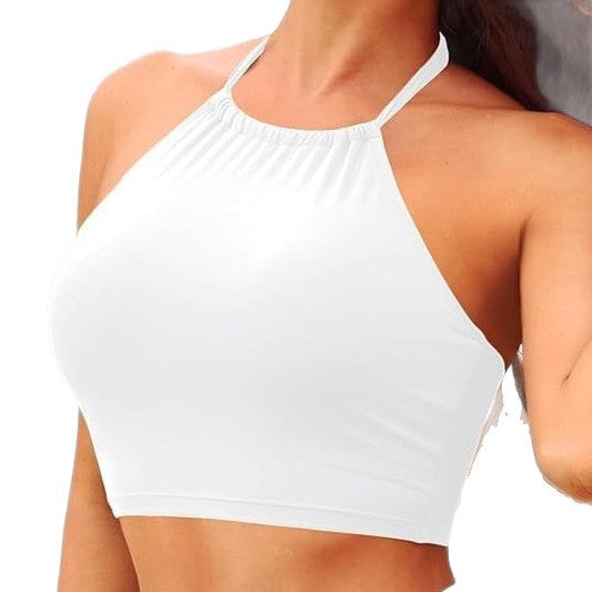 Damen Sportliches Bikini-Oberteil mit Halterneck-Design EB