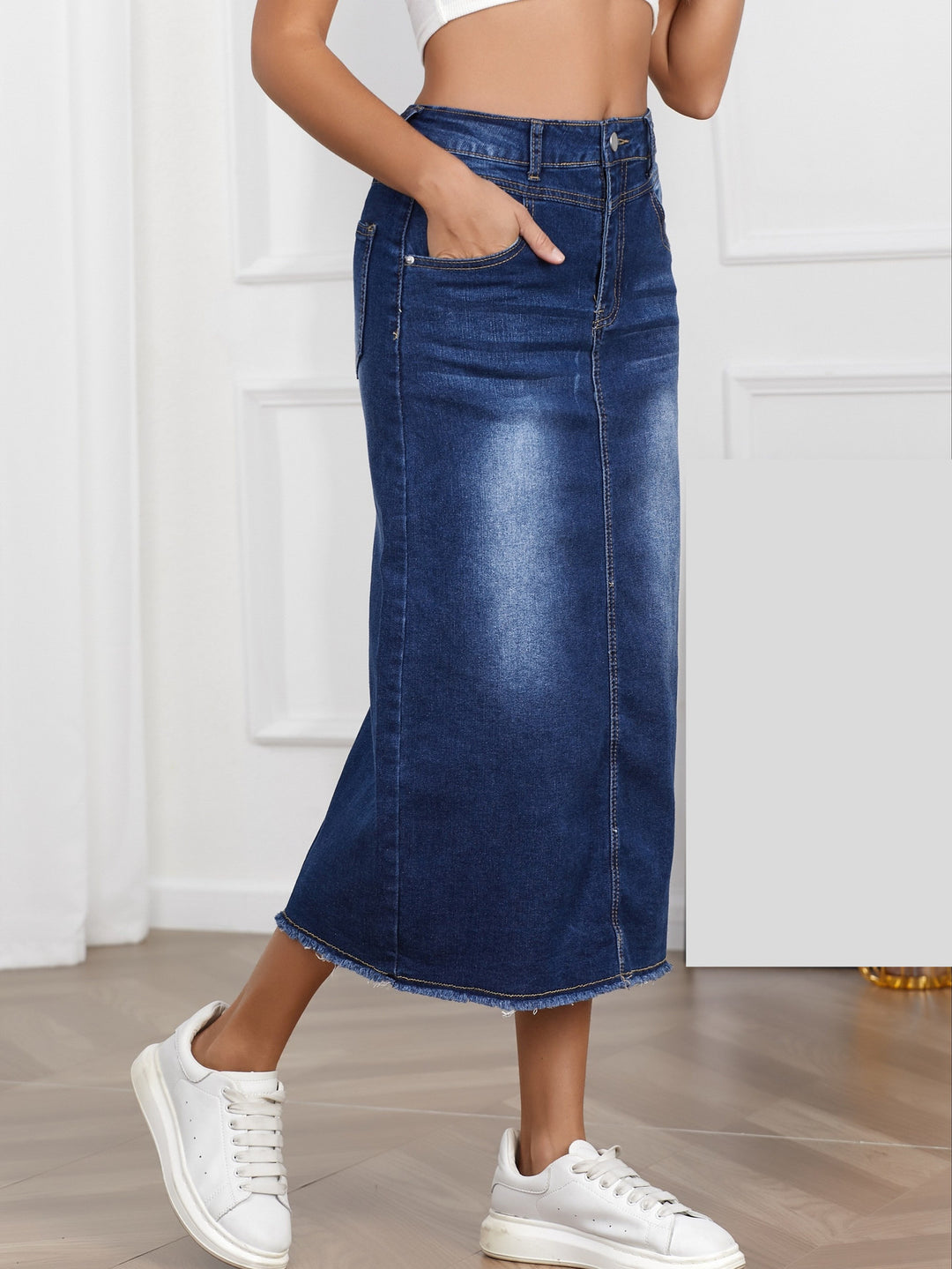 Damen Denim Maxirock EB