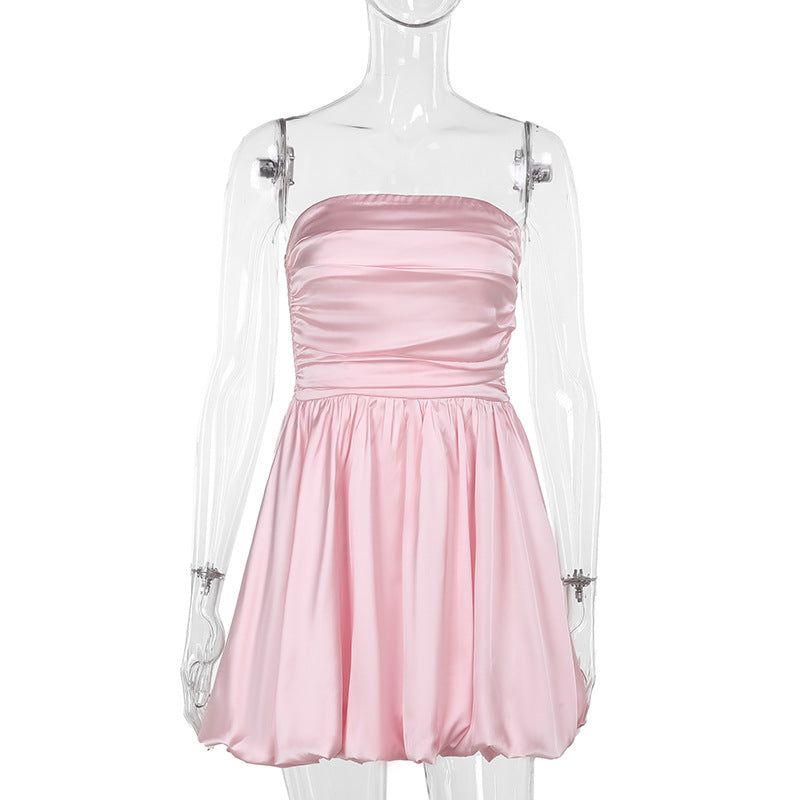 Damen Modisches Minikleid mit schmalem Oberteil und Tüllrock EB