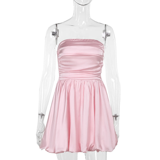 Damen Modisches Minikleid mit schmalem Oberteil und Tüllrock EB