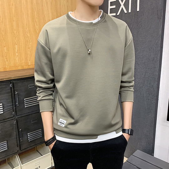 Herren lässiger Sweatshirt mit kontrastierendem Saum EB