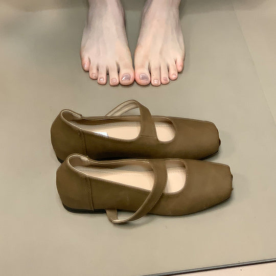 Damen Ballerinas mit verstellbarem Riemen und komfortablem Fußbett EB