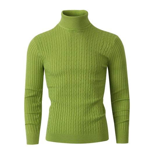 Damen Strickpullover mit hohem Kragen und Rippenmuster EB