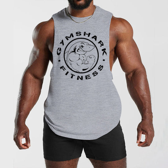 Herren nan ärmelloses Muskelshirt mit extra tiefen Armöffnungen und großem Logodruck EB
