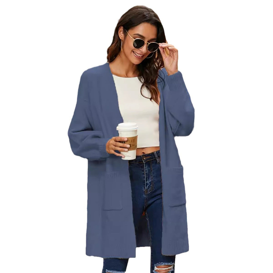 Damen Strickmantel mit weicher Struktur und praktischen Taschen EB